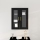Sonata H Стена Монтируем Cabinet с Стъклени Врати Черен Дъб 69,5x34x90 см