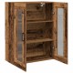 Sonata H Стенно шкафче  със стъклени врати - Стара дървесина - 69.5x34x90 см