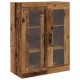 Sonata H Стенно шкафче  със стъклени врати - Стара дървесина - 69.5x34x90 см