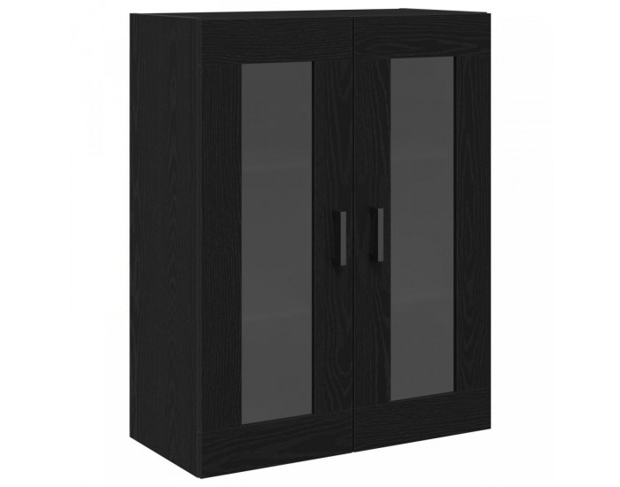 Sonata H Стенно шкафче с стъклени врати Черен дъб 69.5x34x90 см