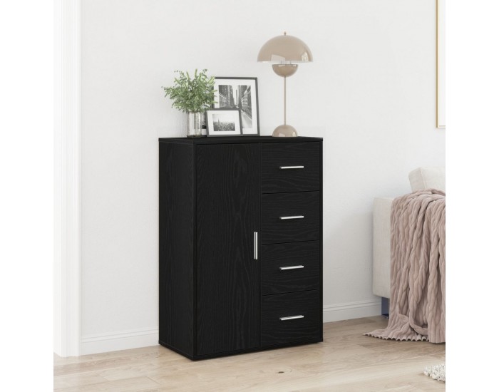 Sonata H Сайдборд Черно Дъб 60x31x84 см Инженерна Дървесина