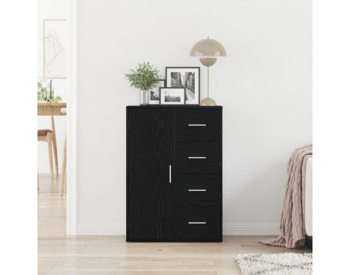 Sonata H Сайдборд Черно Дъб 60x31x84 см Инженерна Дървесина