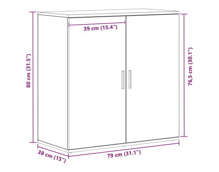 Sonata H странична маса Черен дъб 79x38x80 см Инженерна дървесина
