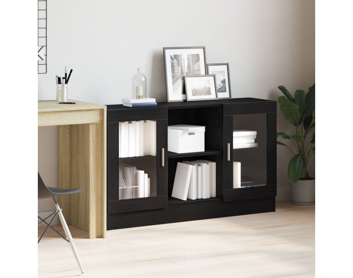 Страничен шкаф Sonata H Черен дъб 120x30,5x70 см Инженерна дървесина