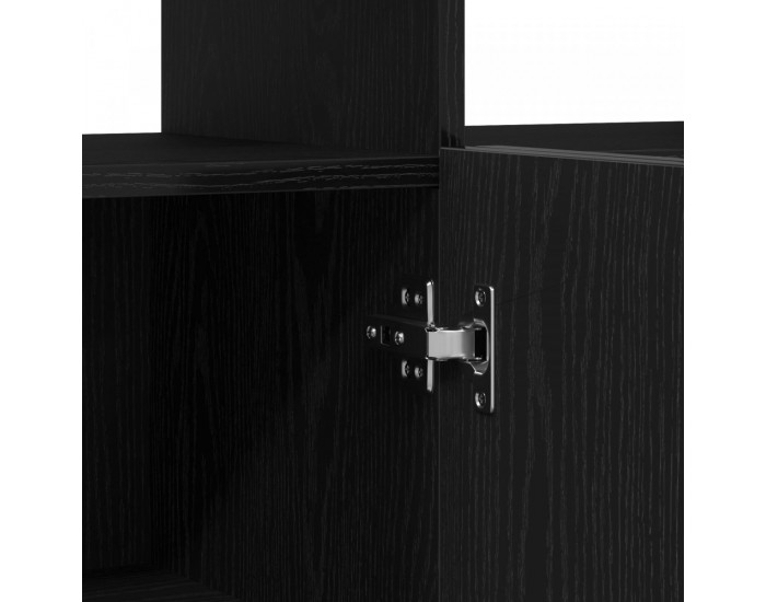 Sonata H Стенен шкаф с LED осветление, черен дъб, 80x35x75 см, инженерна дървесина