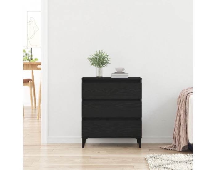 Sonata H Сайдборд Черен Дъб 60x35x70 см Инженерна Дървесина