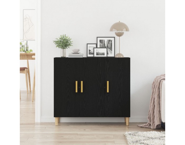 Sonata H Съединител Черен Дъб 90x34x80 см Инженерна Дървесина