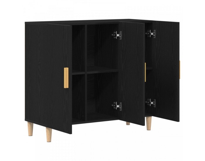 Sonata H Съединител Черен Дъб 90x34x80 см Инженерна Дървесина