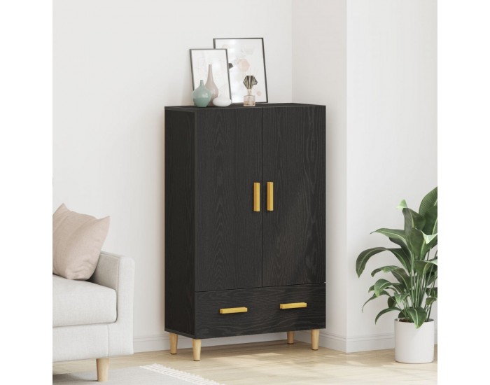 Sonata H Висок шкаф в черен дъб, 70x31x115 см, изработен от инженерна дървесина