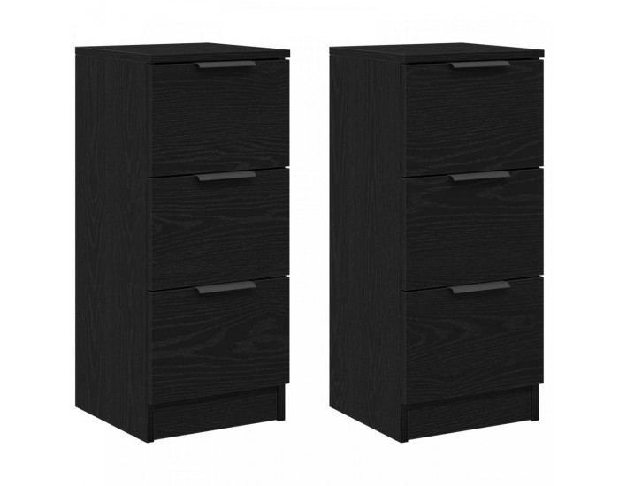 Sonata H ТВ шкафове 2 бр Черен дъб 30x30x70 см Инженерна дървесина