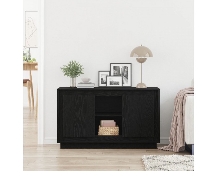 Sonata H Страничен шкаф Черен Дъб 102x35x60 см Инженерна Дървесина