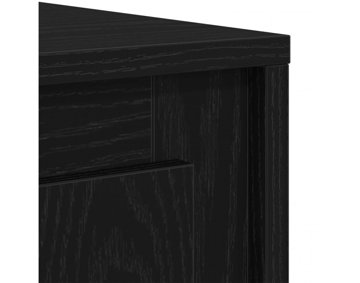 Sonata H Страничен шкаф Черен Дъб 102x35x60 см Инженерна Дървесина