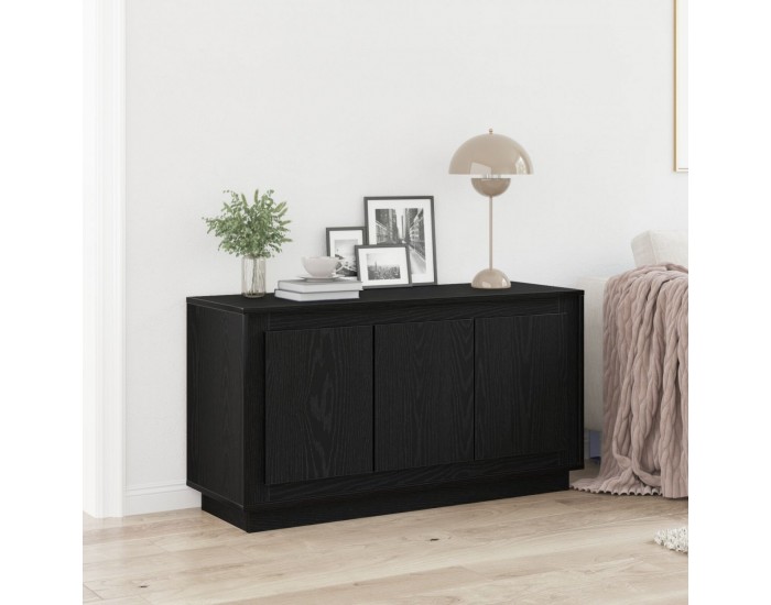Sonata H Страничен шкаф Черен дъб 102x35x55 см Инженерна дървесина
