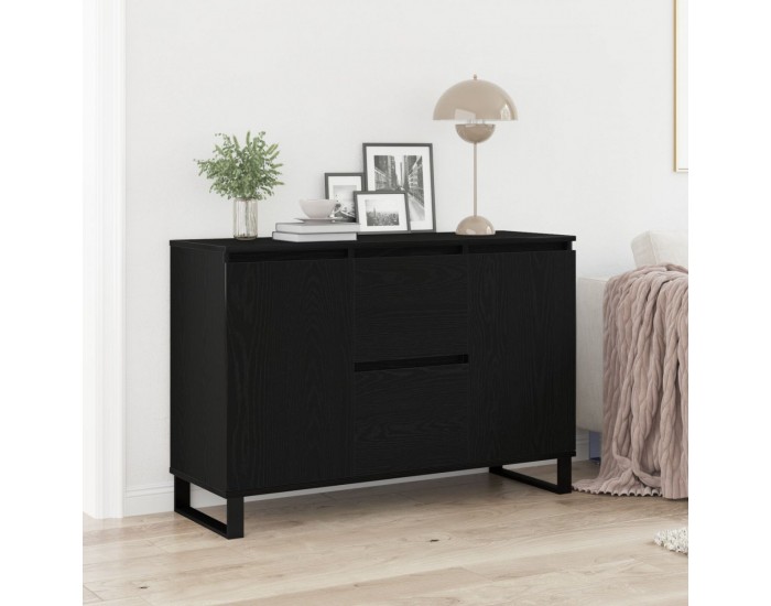 Sonata H Сайдборд Черен Дъб 104x35x70 см Инженерна Дървесина