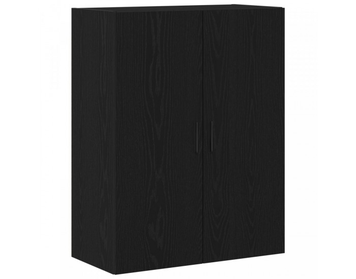 Черен дъбов стенен кабинет 69,5x34x90 см от инженерна дървесина