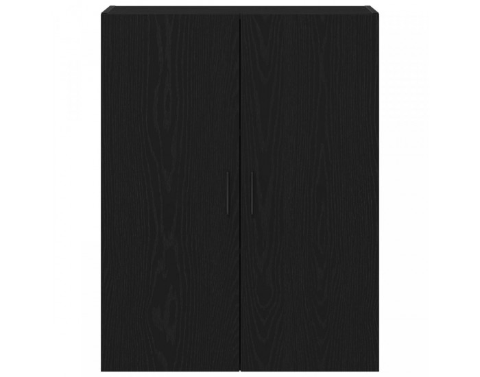 Черен дъбов стенен кабинет 69,5x34x90 см от инженерна дървесина