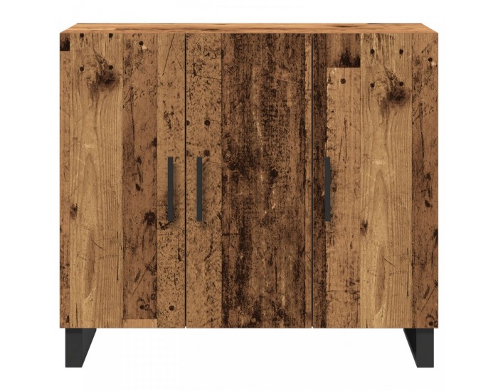 Sonata H Стойка с 3 врати от старо дърво 90x34x80 см, инженерна дървесина