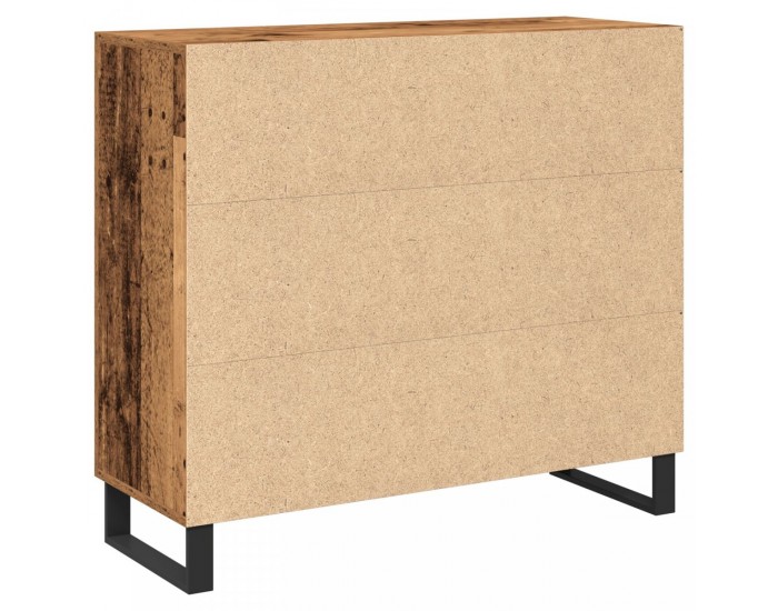 Sonata H Стойка с 3 врати от старо дърво 90x34x80 см, инженерна дървесина