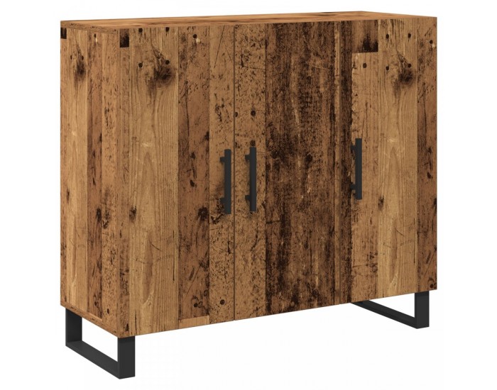 Sonata H Стойка с 3 врати от старо дърво 90x34x80 см, инженерна дървесина