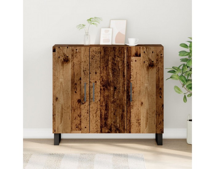 Sonata H Стойка с 3 врати от старо дърво 90x34x80 см, инженерна дървесина