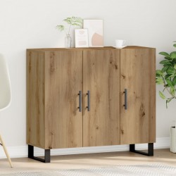Sonata H Сайдборд с 3 врати от артезански дъб 90x34x80 см Инженерна дървесина - Corpuri, vitrine, biblioteci modulare