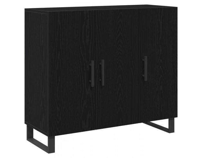 Sonata H Бюфет с 3 врати Черен дъб 90x34x80 см Инженерна дървесина