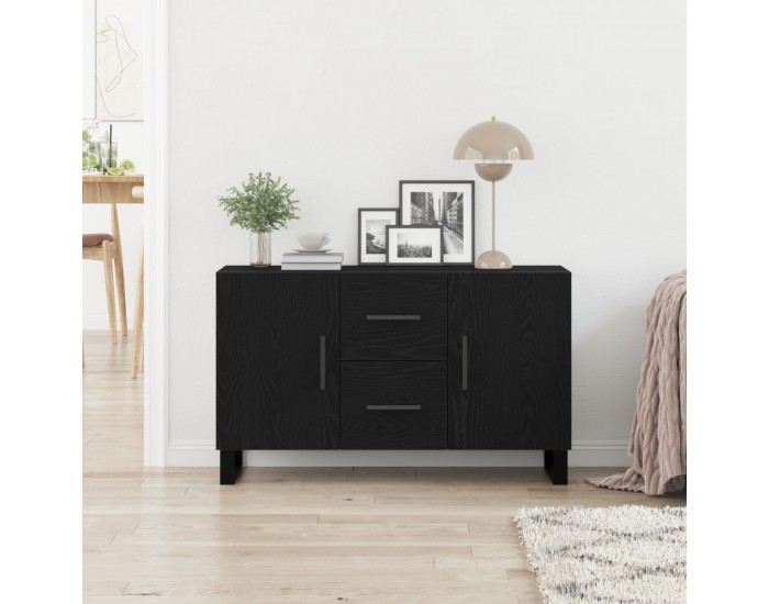 Sonata H Сайдборд Черен Дъб 100x36x60 см Инженерна Дървесина