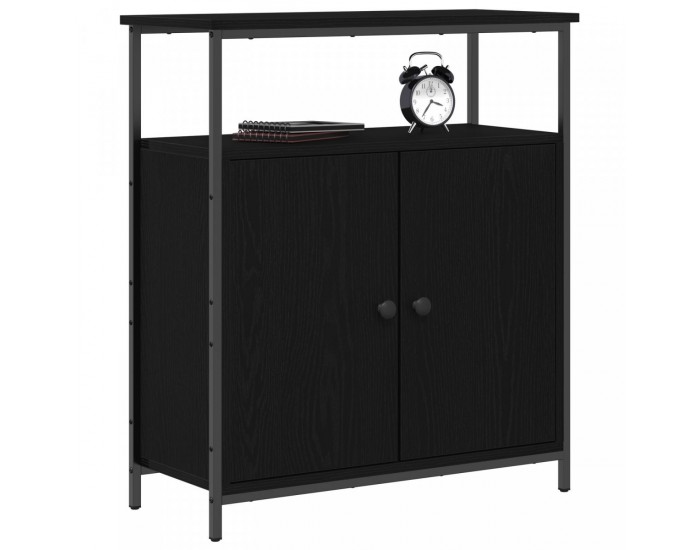 страничен шкаф Sonata H Черен дъб 70x30x80 см от инженерна дървесина