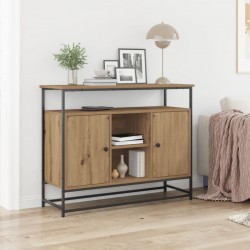 Страничен шкаф Sonata H Артизан Дъб 100x35x80 см от инженерна дървесина и стомана - Corpuri, vitrine, biblioteci modulare