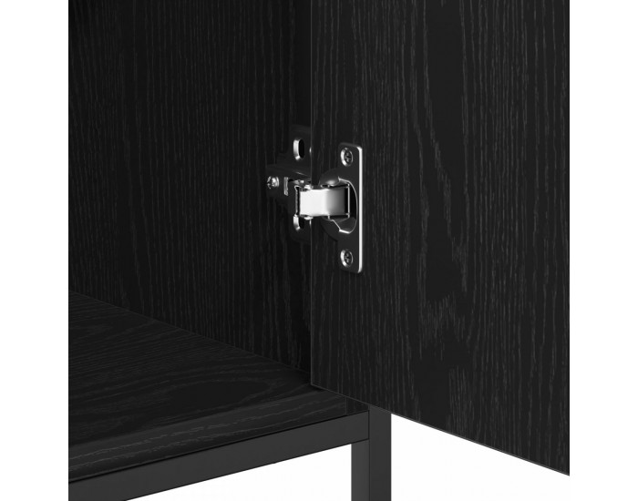 Sonata H Секретар Черен Дъб 100x35x80 см Инженерна Дървесина и Стомана