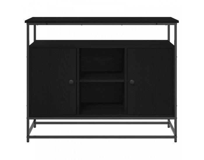 Sonata H Секретар Черен Дъб 100x35x80 см Инженерна Дървесина и Стомана
