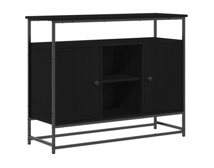Sonata H Секретар Черен Дъб 100x35x80 см Инженерна Дървесина и Стомана