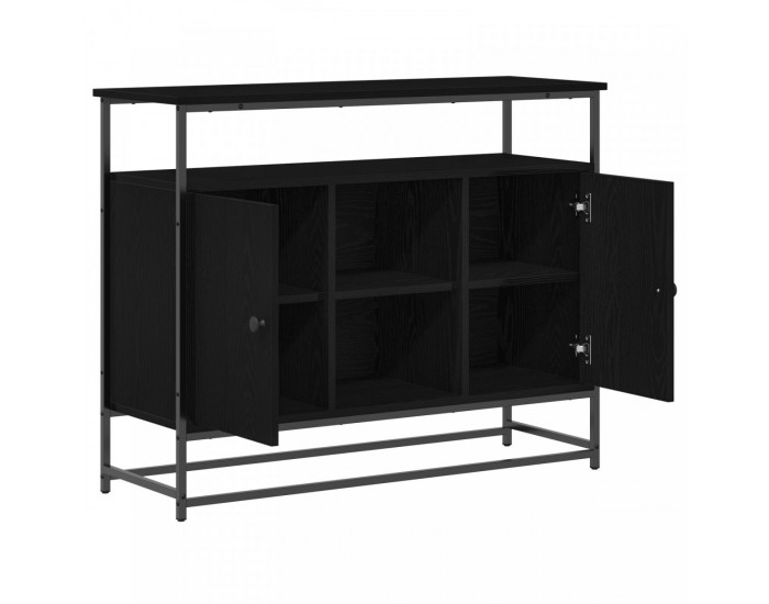 Sonata H Секретар Черен Дъб 100x35x80 см Инженерна Дървесина и Стомана