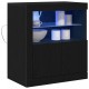 Sonata H страничен шкаф с LED светлини черен дъб 60,5x37x67 см