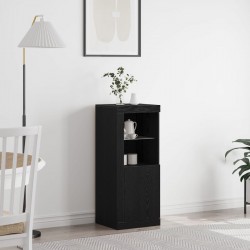 видаXL Сайдборд с LED Светлини Черен Дъб 41x37x100 см - Corpuri, vitrine, biblioteci modulare