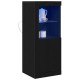видаXL Сайдборд с LED Светлини Черен Дъб 41x37x100 см
