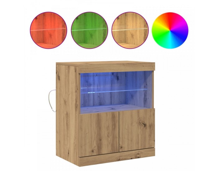Sonata H Комод с LED лампи Артисан Оук 60x37x67 см