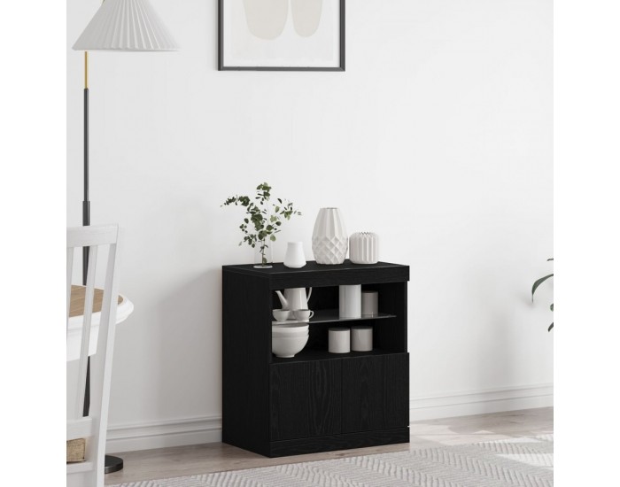 Sonata H ТВ шкаф с LED осветление Черен дъб 60x37x67 см