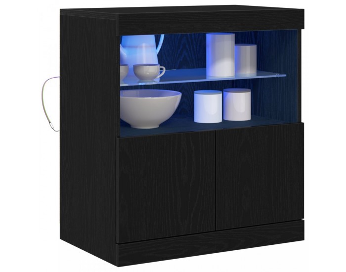 Sonata H ТВ шкаф с LED осветление Черен дъб 60x37x67 см