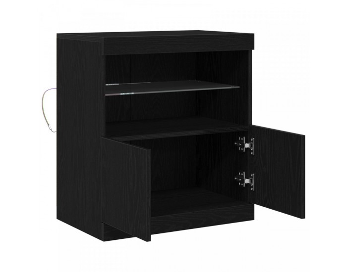 Sonata H ТВ шкаф с LED осветление Черен дъб 60x37x67 см