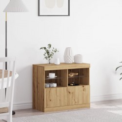 Sonata H Конзола  с LED лампи Масивен дъб 81x37x67 см - Corpuri, vitrine, biblioteci modulare
