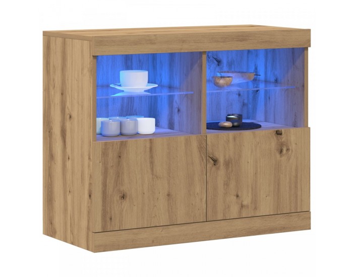 Sonata H Конзола  с LED лампи Масивен дъб 81x37x67 см