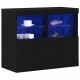 Sonata H Сайдборд с LED Освежаване Черен Дъб 81x37x67 см