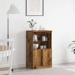 Sonata H Сайдборд с LED светлини Старо дърво 60x37x100 см - Corpuri, vitrine, biblioteci modulare
