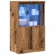 Sonata H Сайдборд с LED светлини Старо дърво 60x37x100 см