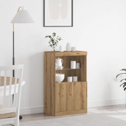Sonata H Стенен шкаф с LED светлини от артин дъб 60x37x100 см - Corpuri, vitrine, biblioteci modulare