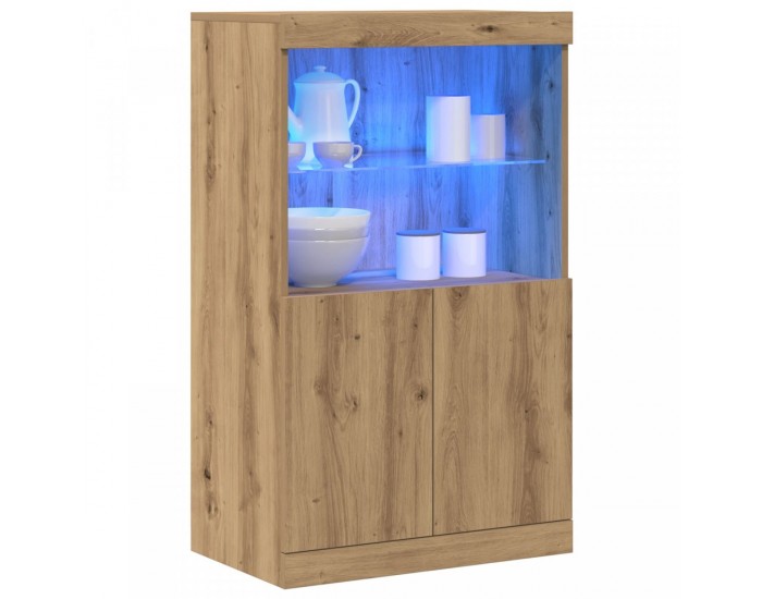 Sonata H Стенен шкаф с LED светлини от артин дъб 60x37x100 см