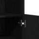 Sonata H Стъклен шкаф с LED осветление Черен дъб 60x37x100 см