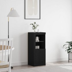Sonata H Стенен шкаф с LED светлини Черен дъб 41x37x100 см - Corpuri, vitrine, biblioteci modulare