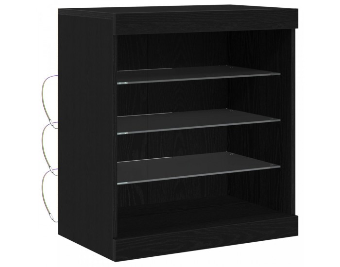 Sonata H Комод с LED светлини Черен дъб 60,5x37x67 см